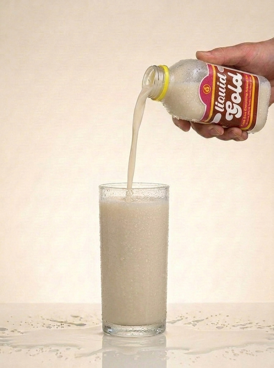 Cash Ews raw cashew milk bottle with organic cashews vanilla maple syrup — Liquid Gold Juice Vault Petaluma CA